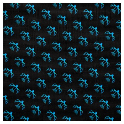 Blue Thunderbird Pattern Fabric