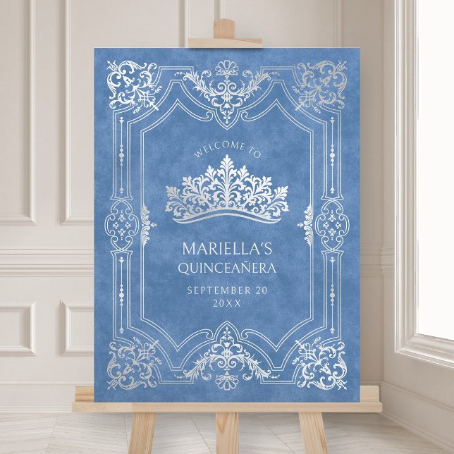 Blue Tiara Crown Elegant Quinceanera Foam Board (Creator Uploaded)