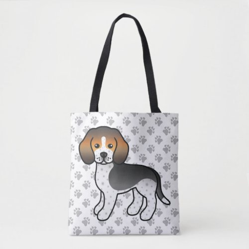 Blue Ticked Beagle Cartoon Dog  Paws Tote Bag