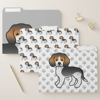 Blue Ticked Beagle Cute Cartoon Dog File Folder