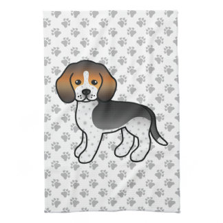 Blue Ticked Beagle Cute Cartoon Dog Kitchen Towel