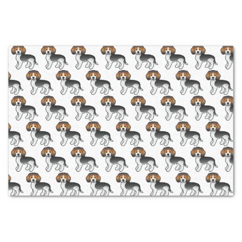 Blue Ticked Beagle Cute Cartoon Dog Pattern Tissue Paper