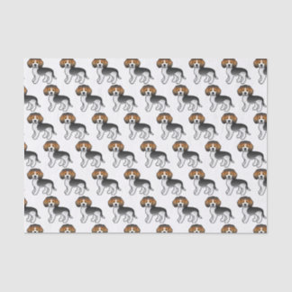 Blue Ticked Beagle Cute Cartoon Dog Pattern Tissue Paper