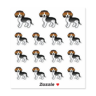 Blue Ticked Beagle Cute Cartoon Dogs Sticker