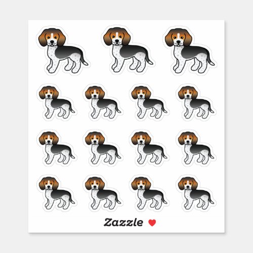 Blue Ticked Beagle Cute Cartoon Dogs Sticker