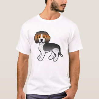 Blue Ticked Cute Cartoon Beagle Breed Dog T-Shirt