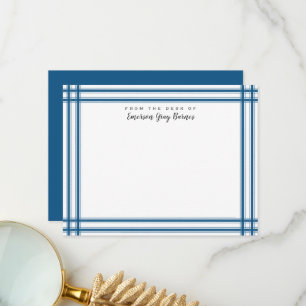 Blue Ticking Stripe Thank You Card