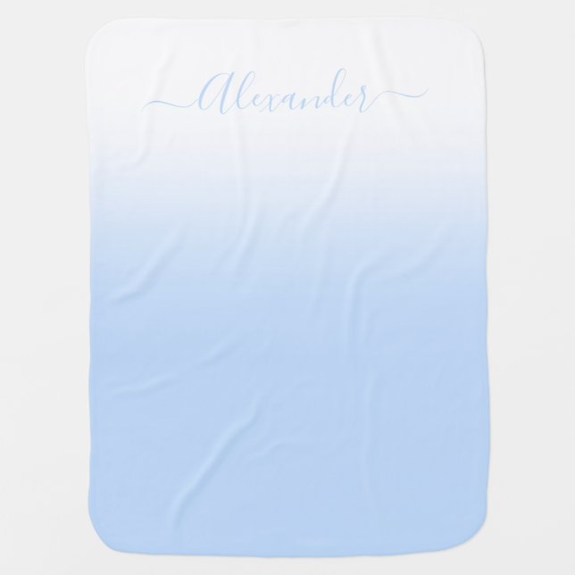 Blue Tie Dye Baby Receiving Blanket (Front)