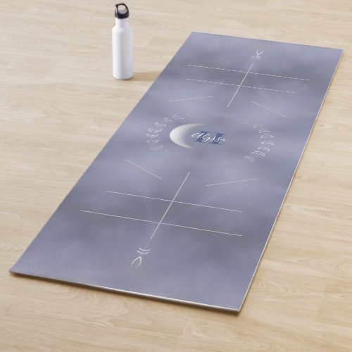 Blue Tie_Dye Crescent Moon Alignment Yoga Mat