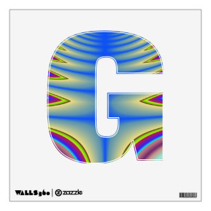 Blue Tie Dye Initial Wall Decal