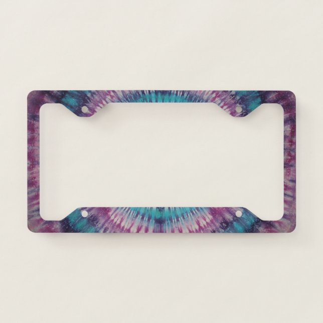 Blue Tie Dye License Plate Frame (Front)