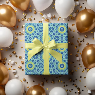 Blue Tie Dye Mandala Wrapping Paper Roll