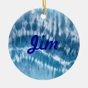 Blue Tie Dye Name Ornament