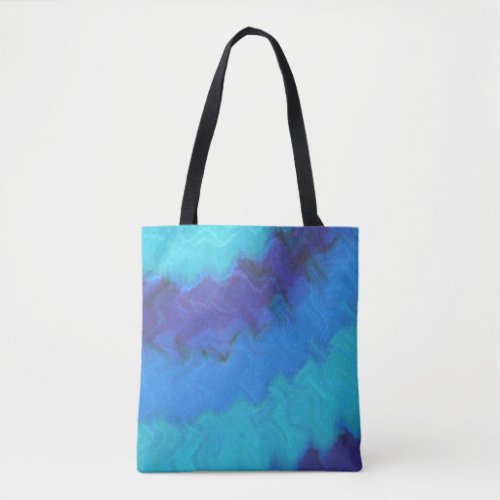 Blue Tie Dye Ocean Wave Tote Bag