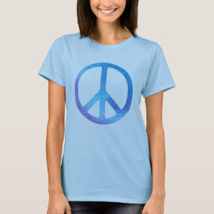 Blue Tie Dye Peace Symbol T-Shirt