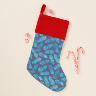 Blue Tie Dye Pineapples Christmas Stocking