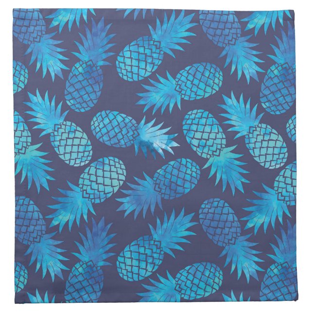 Blue Tie Dye Pineapples Napkin (Front)