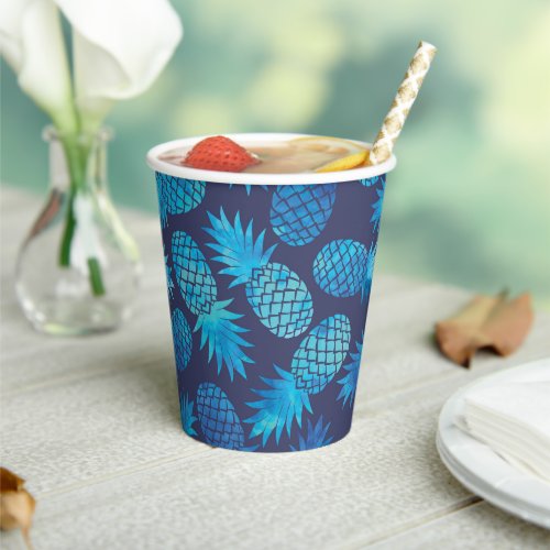 Blue Tie Dye Pineapples Paper Cups