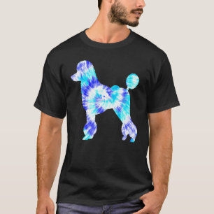 Blue Tie Dye Poodle Dog Hippie Peace Animal Mens T-Shirt