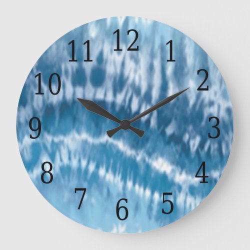 Blue Tie Dye Round Clock