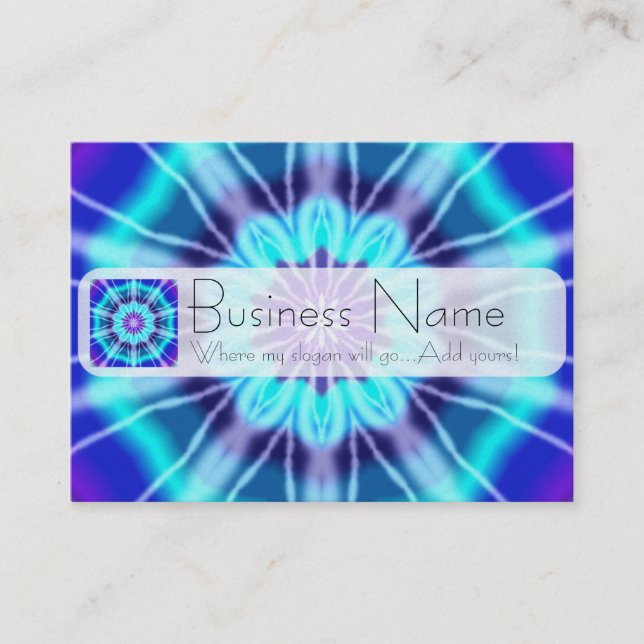 Blue Tie Dye Tile 239 Business Card (Front)