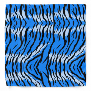 Blue Tiger Animal Skin Pattern Design Bandana