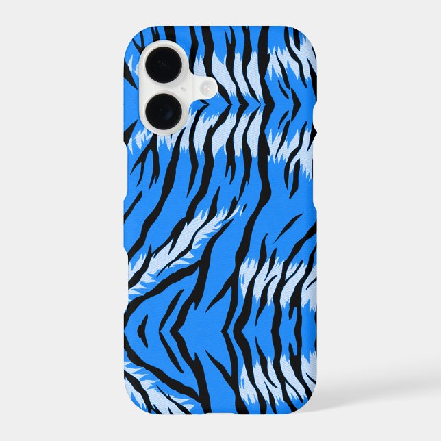 Blue Tiger Animal Skin Pattern Design  Case-Mate iPhone Case (Back)