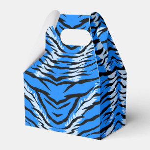 Blue Tiger Animal Skin Pattern Design  Favor Boxes