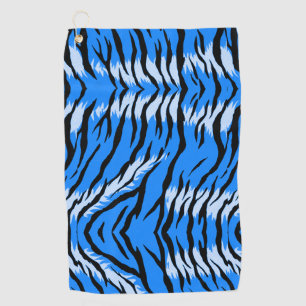 Blue Tiger Animal Skin Pattern Design Golf Towel