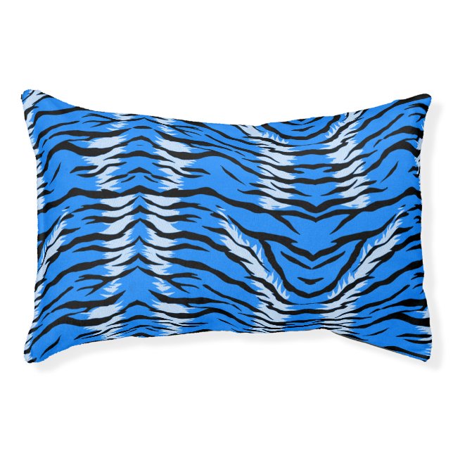 Blue Tiger Animal Skin Pattern Design  Pet Bed (Front)