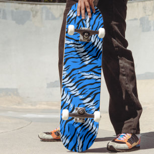 Blue Tiger Animal Skin Pattern Design Skateboard