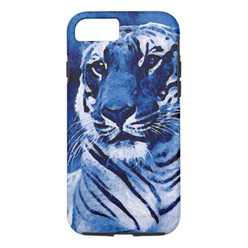 Blue Tiger Artwork Tough iPhone 7 Case