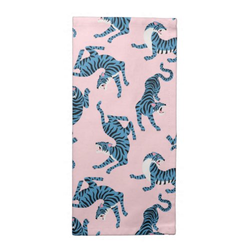 Blue Tiger Asian Pattern Cloth Napkin