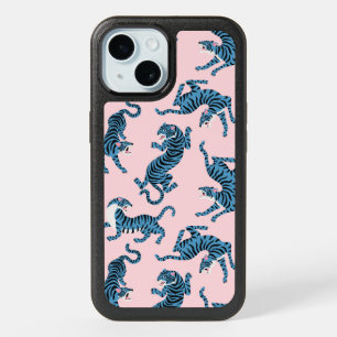 Blue Tiger Asian Pattern iPhone 15 Case