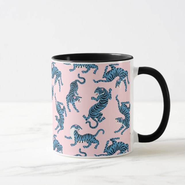 Blue Tiger Asian Pattern Mug (Right)