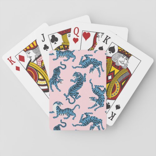 Blue Tiger Asian Pattern Playing Cards