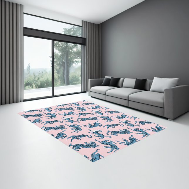 Blue Tiger Asian Pattern Rug (Insitu (Indoor 3))