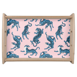 Blue Tiger Asian Pattern Serving Tray