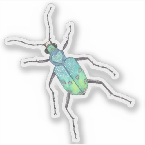 Blue Tiger Beetle Sticker