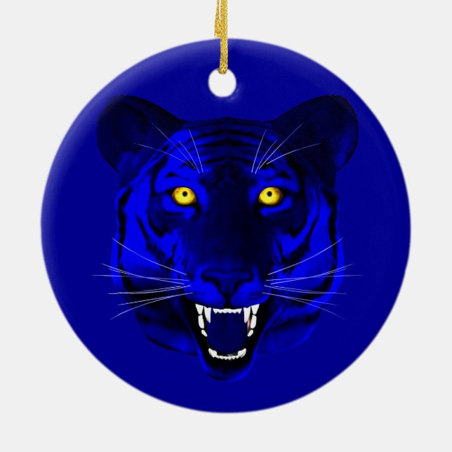 Blue Tiger Ceramic Ornament (Back)