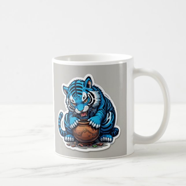 Blue tiger coffee mug (Right)