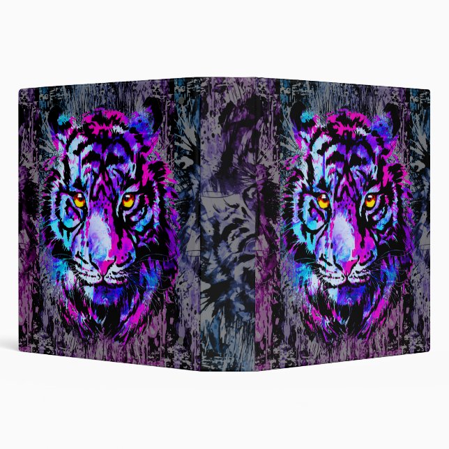 Blue Tiger Folder - Purple Tiger Face (Background)