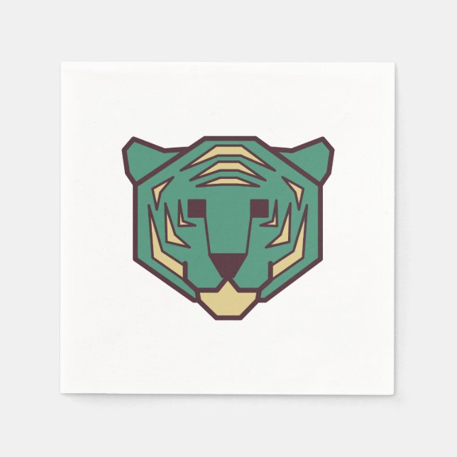 Blue Tiger Head Napkins (Front)