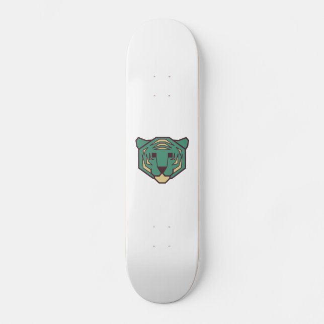 Blue Tiger Head Skateboard (Front)