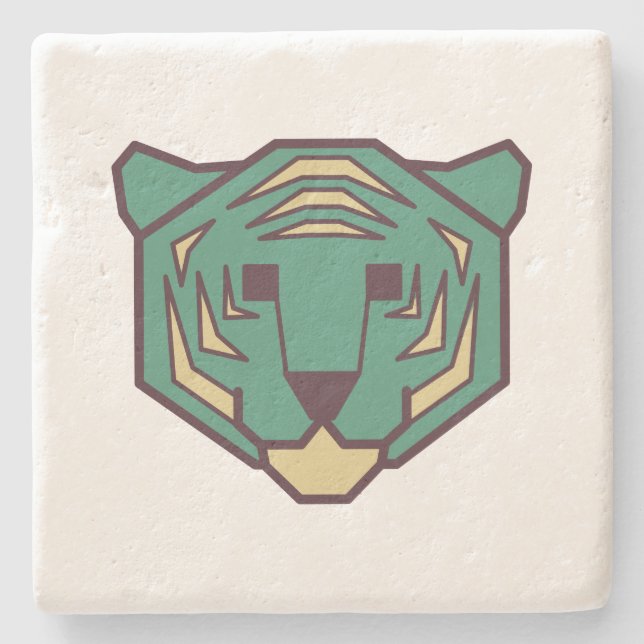 Blue Tiger Head Stone Coaster (Front)
