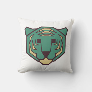 Blue Tiger Head Throw Pillow