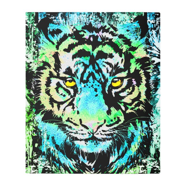 Blue Tiger Head - Tiger Eyes Metal Print (Front)
