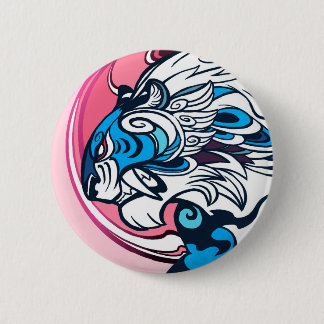 Blue Tiger Pinback Button