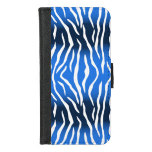 blue tiger print iPhone 8/7 wallet case