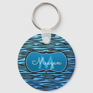 Blue Tiger Print Monogram